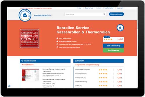 Bewertungsseite Shopauskunft.de - B.R.-Vertrieb OHG